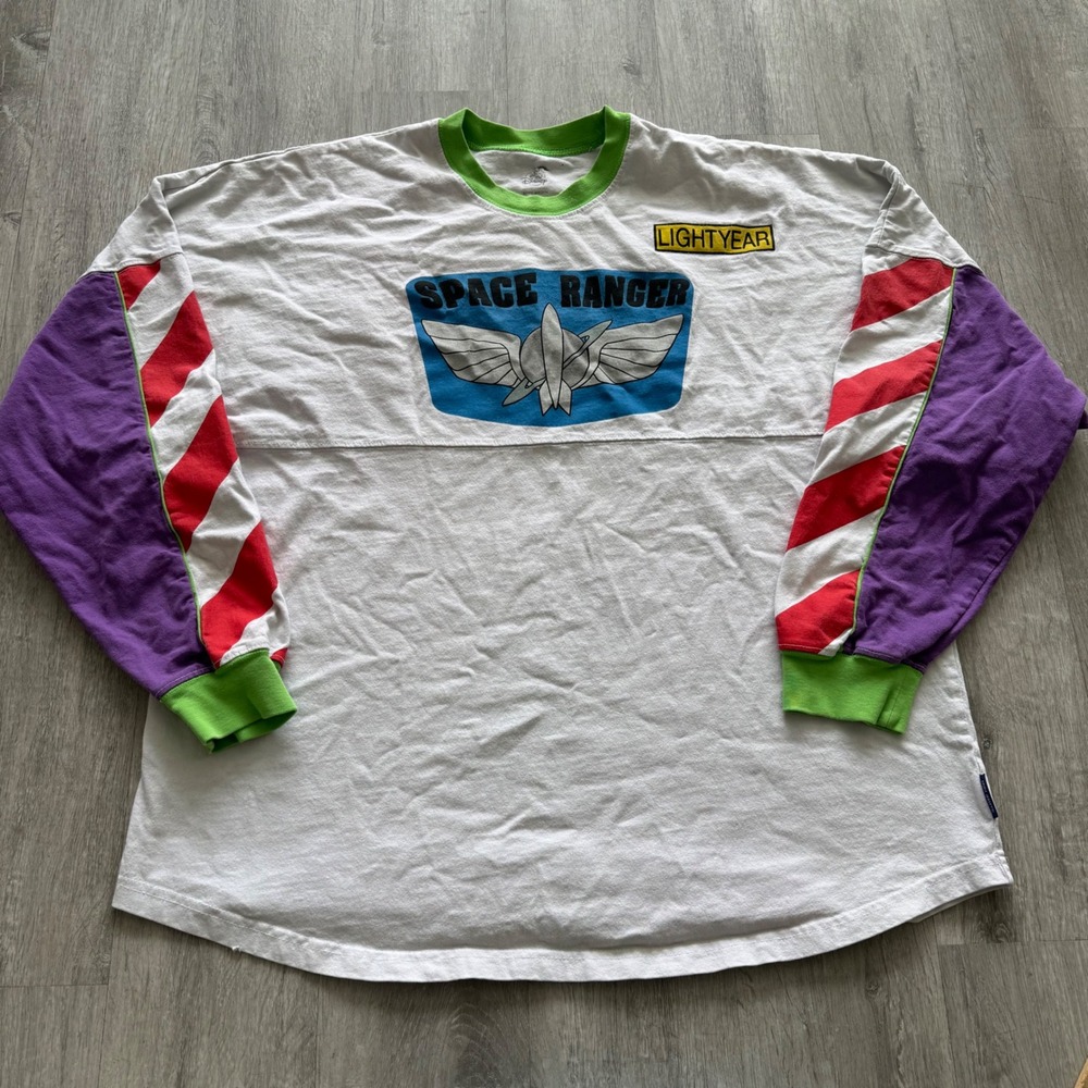 Disney Parks Buzz Lightyear Spirit Jersey XL Toy Story Space Ranger White Tee